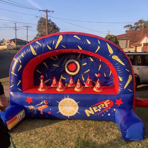 Inflatable Nerf Wall Shooting Game Fun