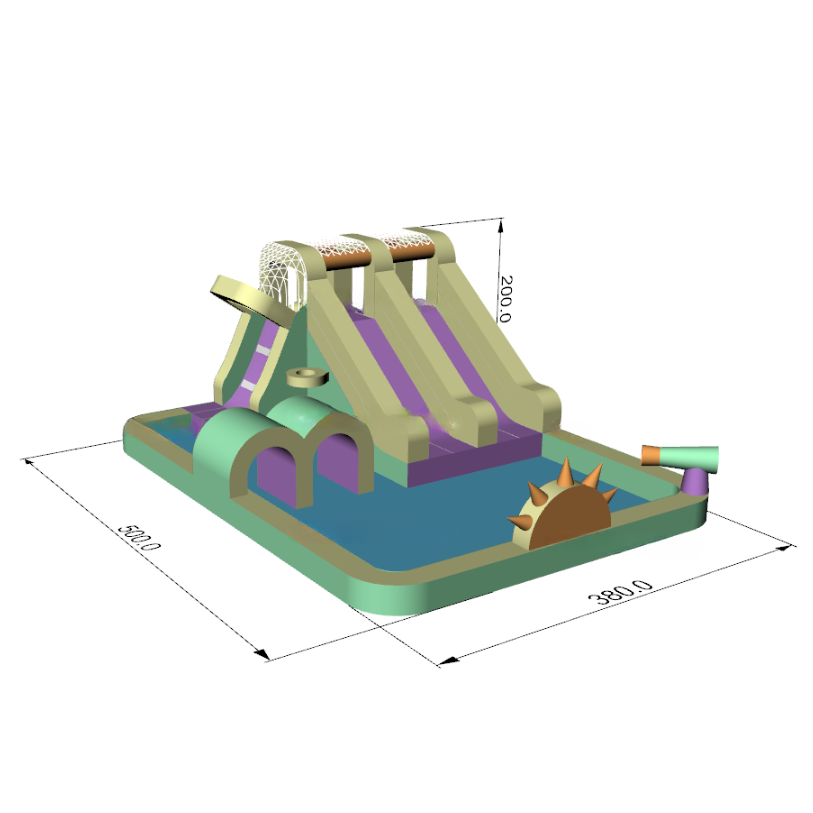 Parc de toboggans aquatiques gonflables résidentiels