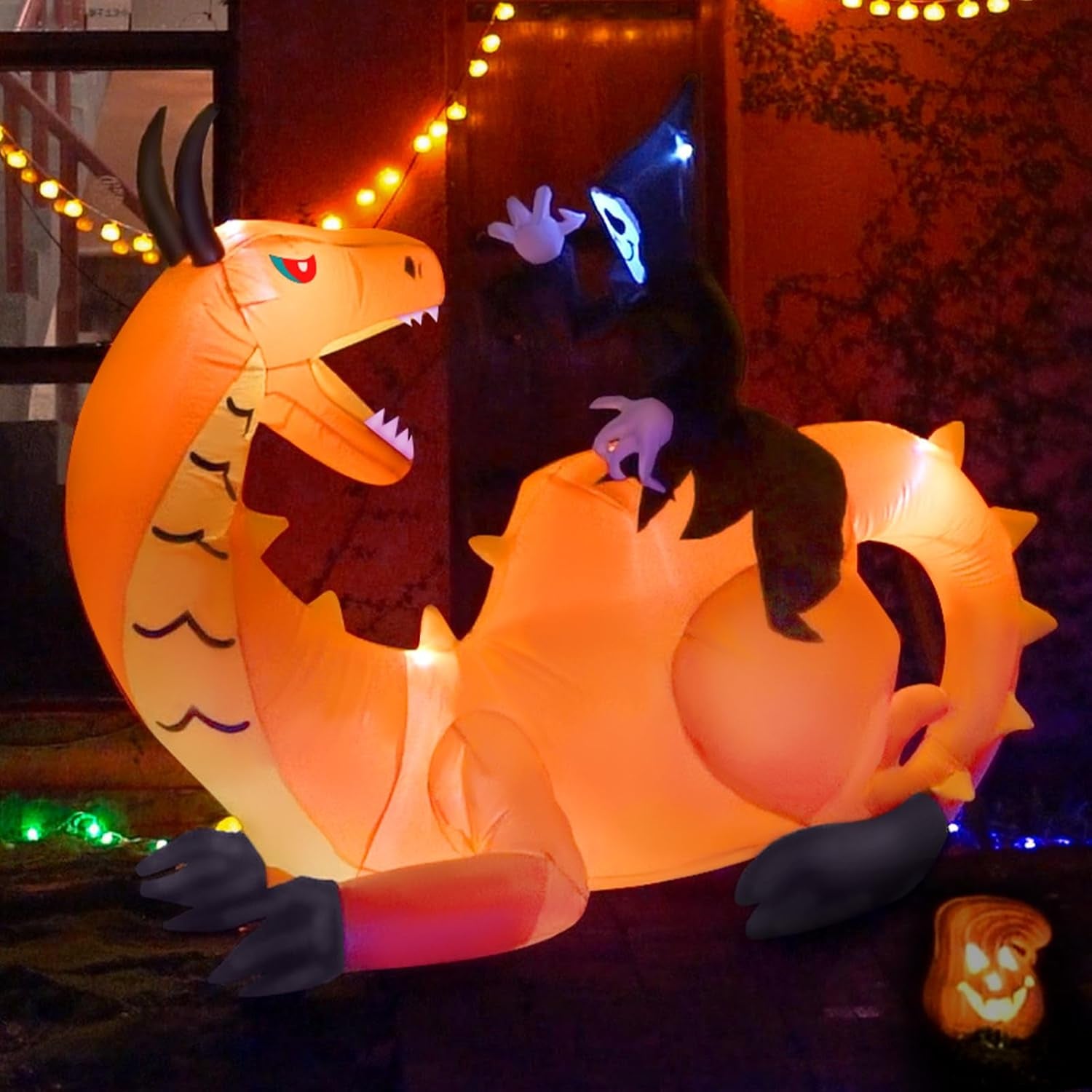 10FT Large Halloween Inflatable Archway Decoration, Halloween Blow Up Lighted Archway with Ghost & Black Cat & Cornucopia, Trick & Treat Yard Garden Patio Lawn Outside Decor