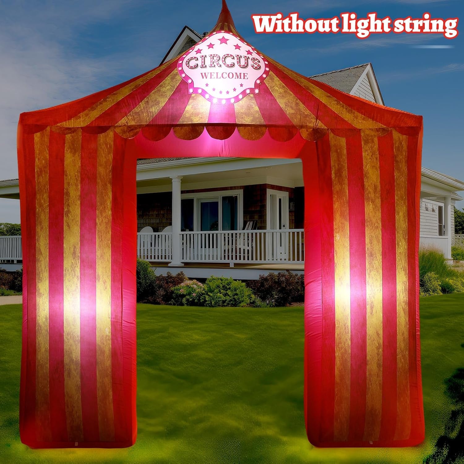 Halloween Circus Inflatable Archway 10ft Creepy Carnival Decorations Scary Arch Blow up Tent Built in LED Lights for Halloween Circus Party Yard Garden Outdoor Decor