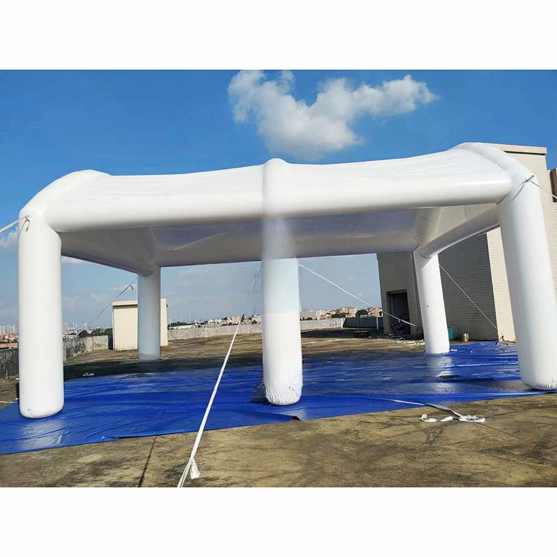 Tente de mariage gonflable blanche ouverte – Auvent élégant pour événements en plein air