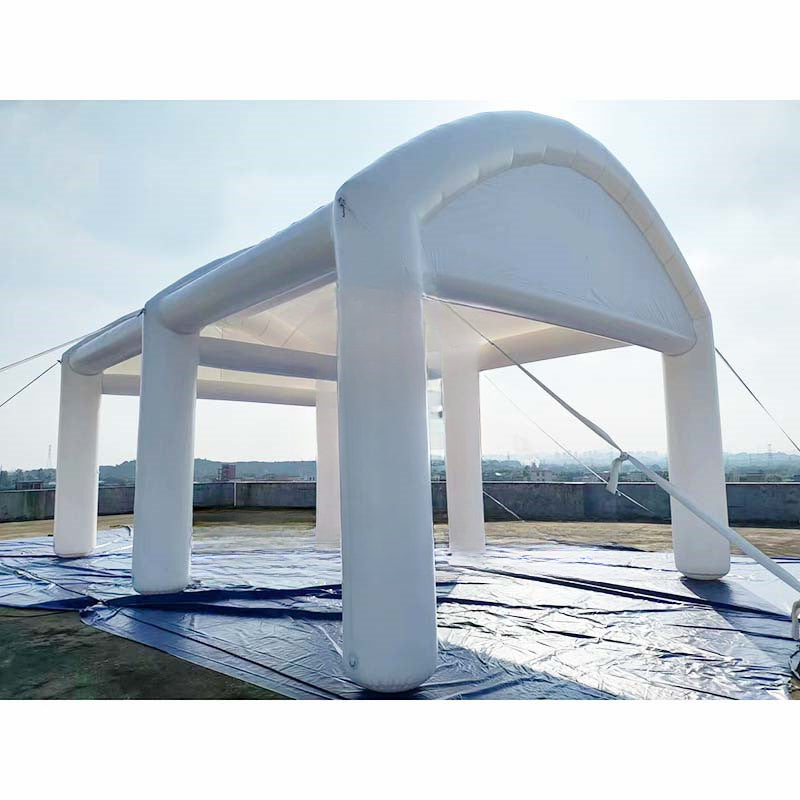 Tente de mariage gonflable blanche ouverte – Auvent élégant pour événements en plein air