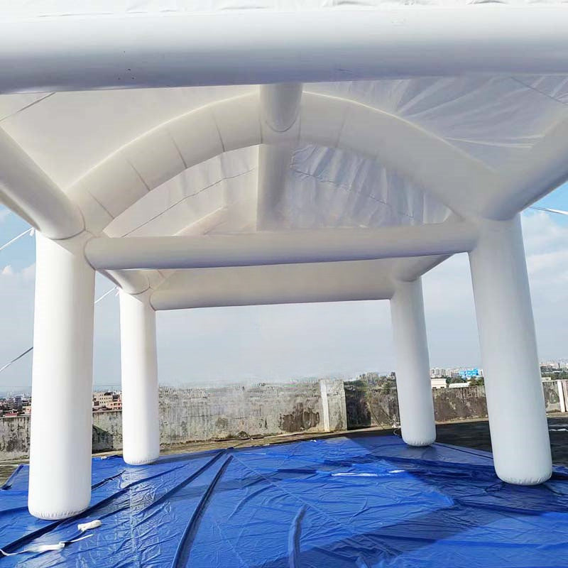 Tente de mariage gonflable blanche ouverte – Auvent élégant pour événements en plein air
