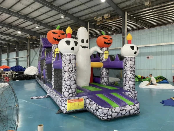 Halloween Double Lane Inflatable Obstacle Course