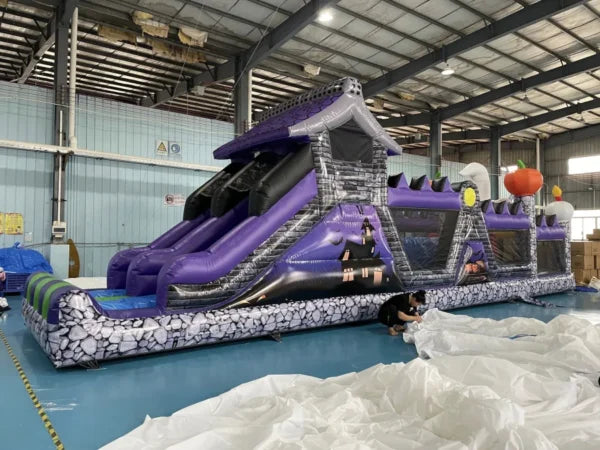 Halloween Double Lane Inflatable Obstacle Course