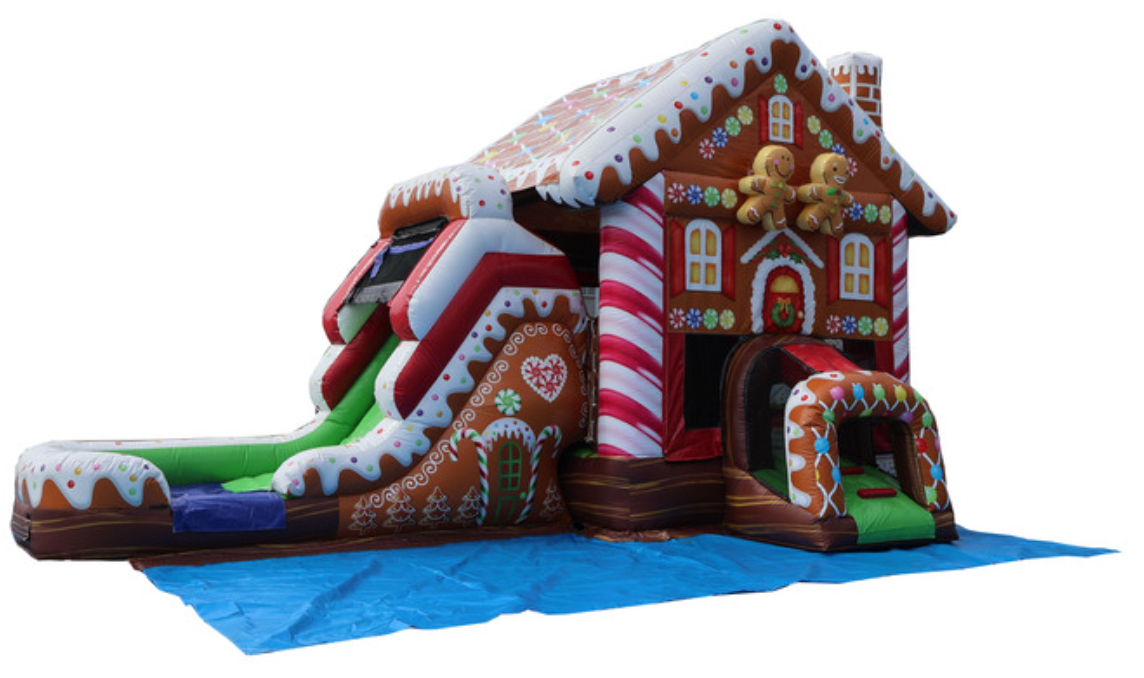 Gingerbread Bounce House Slide Combo Fun