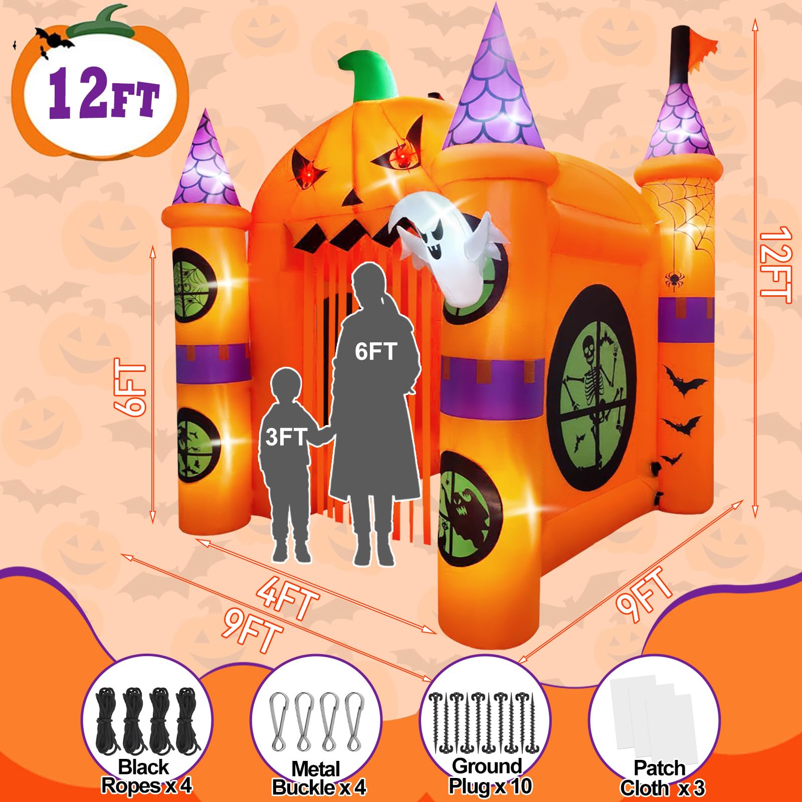 Inflatable Archway Pumpkin Haunted House Outdoor Decoration