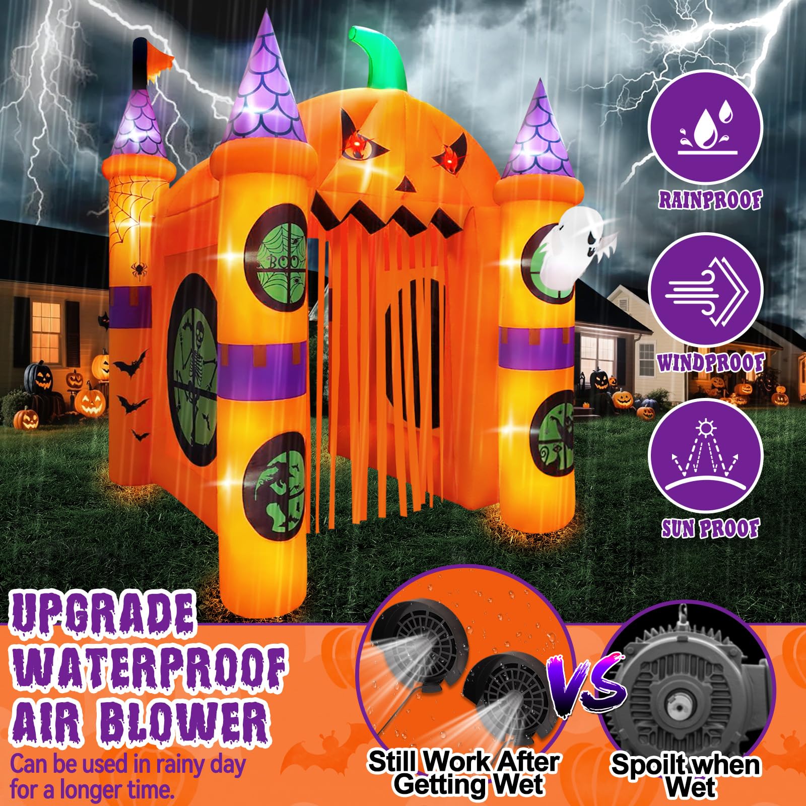 Inflatable Archway Pumpkin Haunted House Outdoor Decoration
