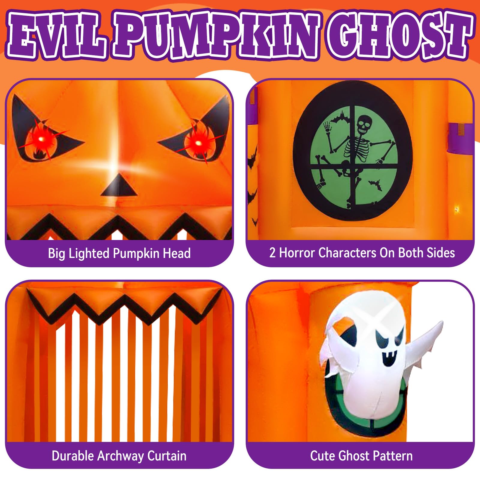 Inflatable Archway Pumpkin Haunted House Outdoor Decoration