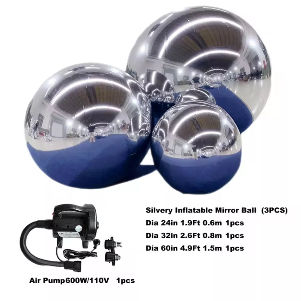Inflatable Mirror Ball Set Giant Reflective Sphere