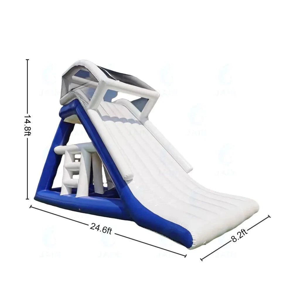 Inflatable Water Park Trampoline with Triangle Slide