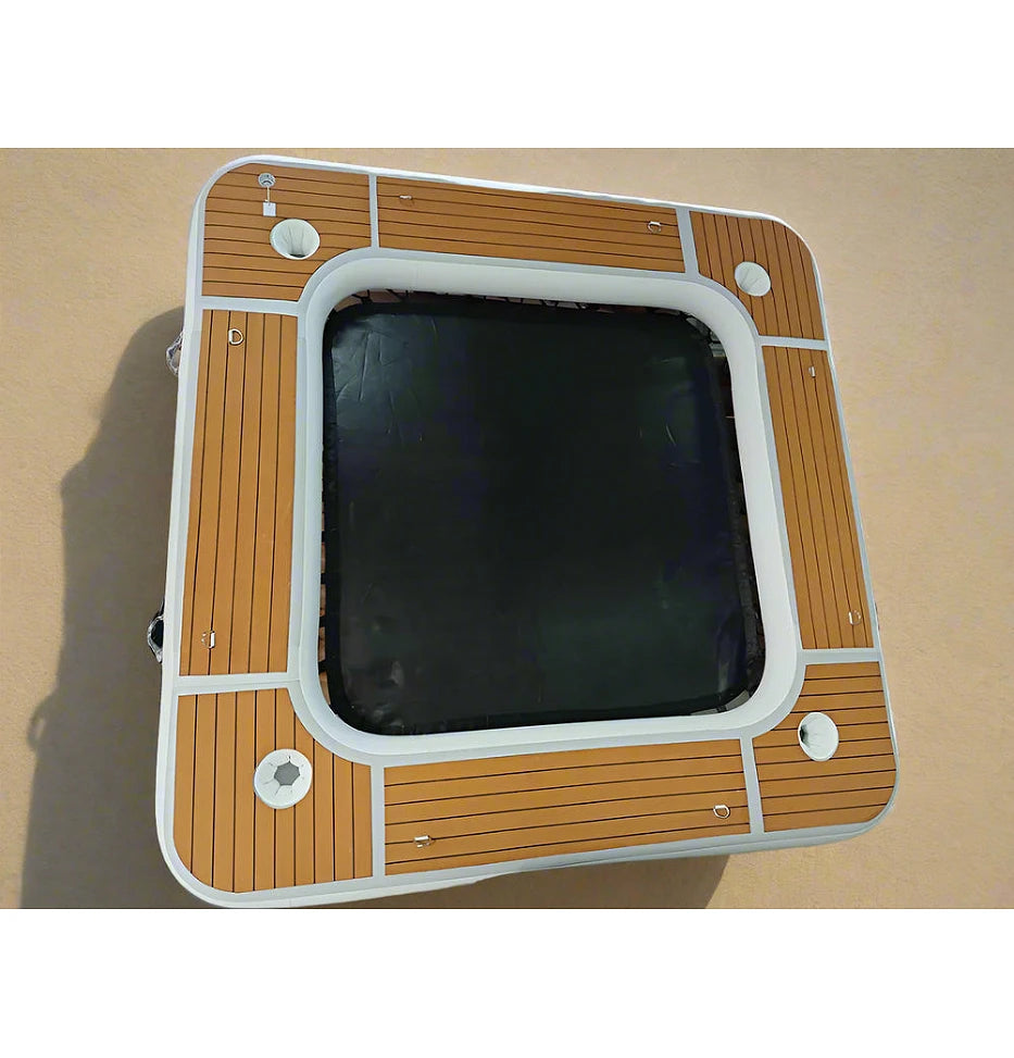 8 Fuß aufblasbare schwimmende Plattform mit Netz und Getränkehalter