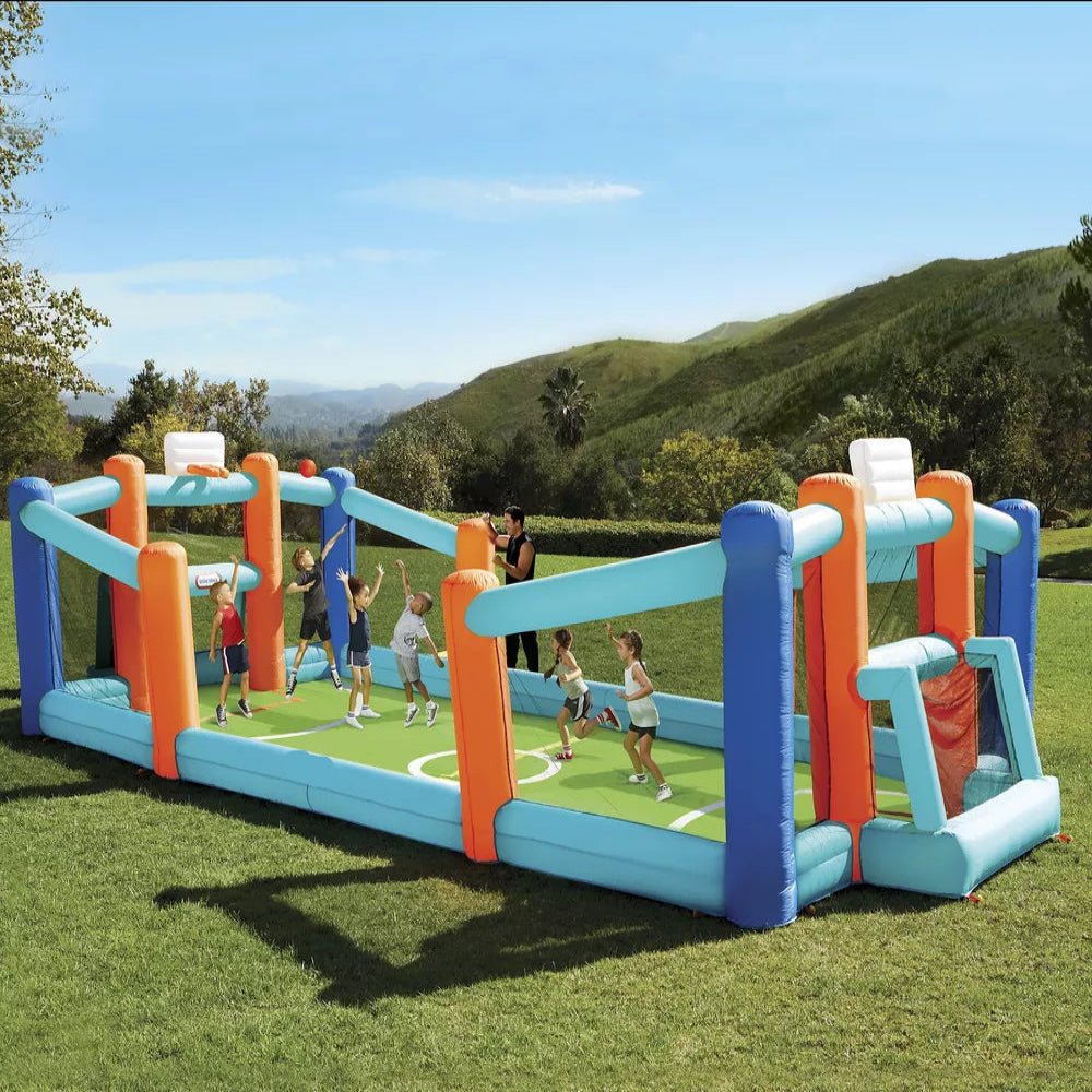 Huge Inflatable Soccer Basketball Bouncer 2-in-1 Backyard Playset
