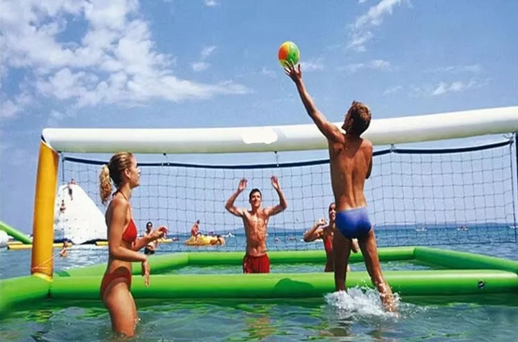 Terrain de volley-ball gonflable de 33 x 13 pieds avec filet pour sports nautiques