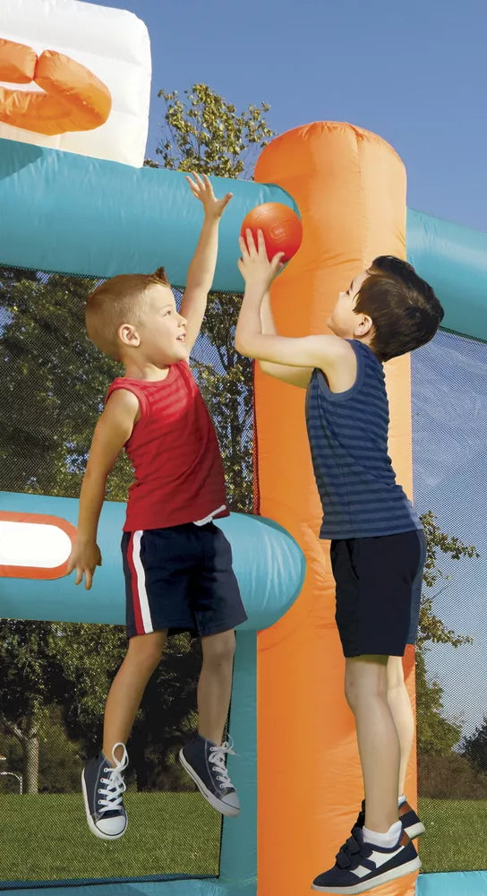 Huge Inflatable Soccer Basketball Bouncer 2-in-1 Backyard Playset