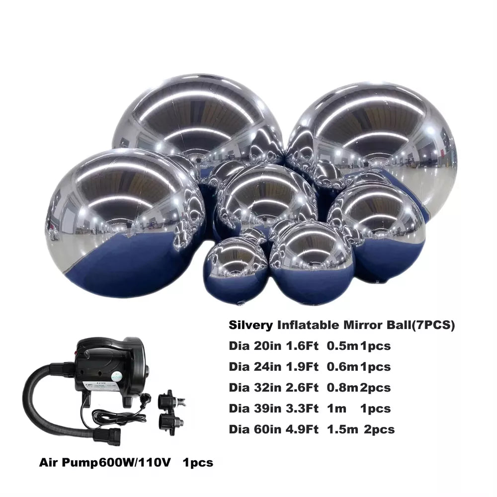 Inflatable Mirror Ball Set Giant Reflective Sphere