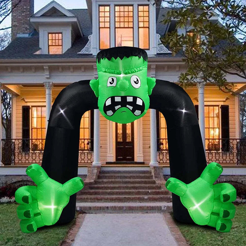 Halloween Inflatable Frankenstein Archway with LED Lights