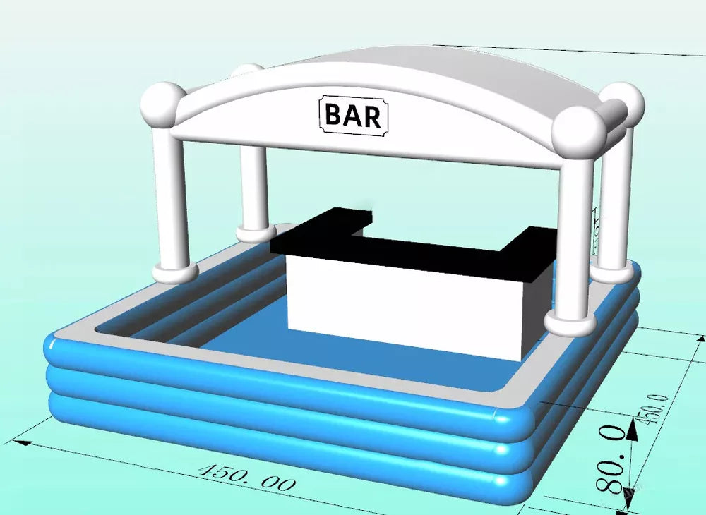 15x15ft Inflatable Pool Bar Blow Up Portable