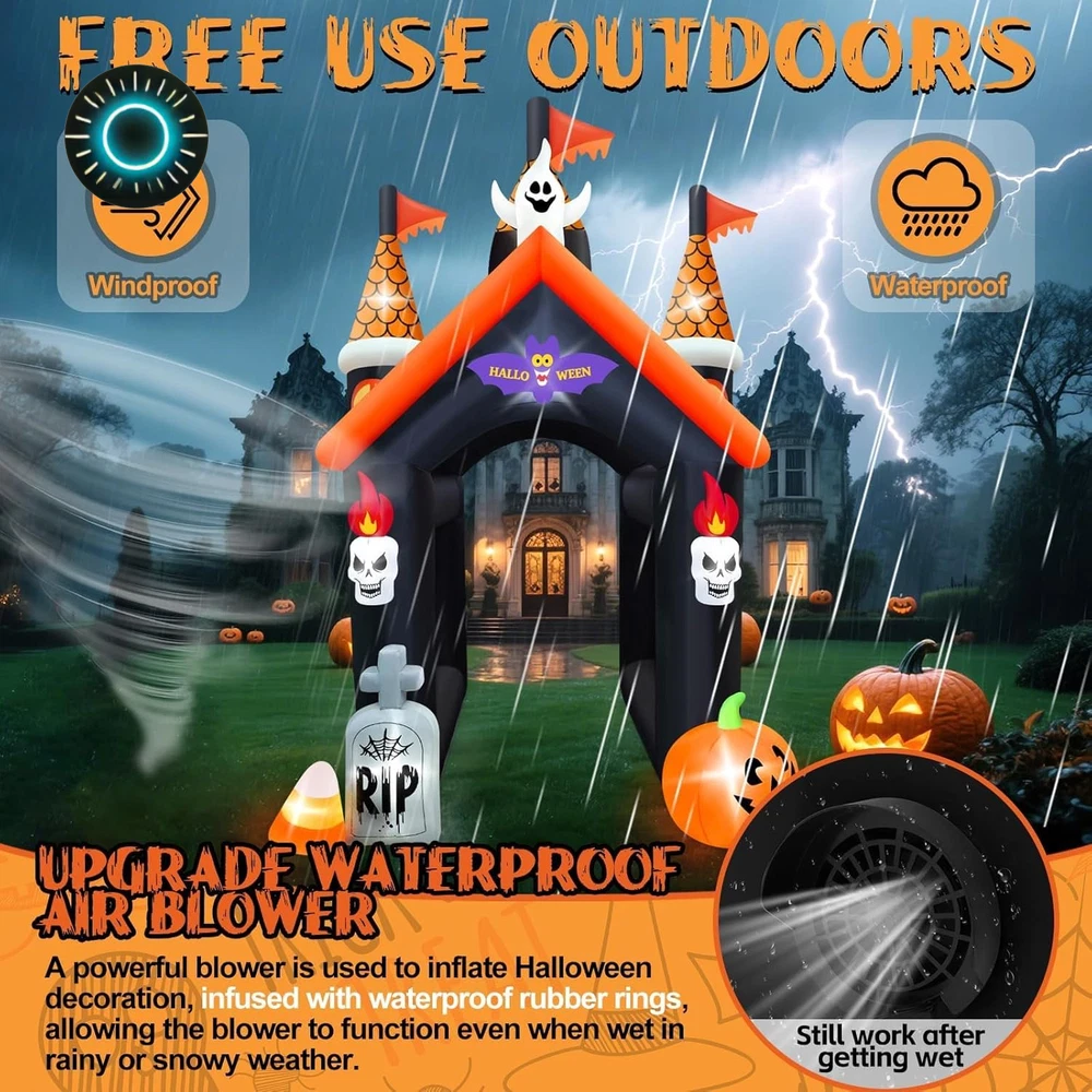 Inflatable Haunted Ghost Tunnel Yard Décor with LED