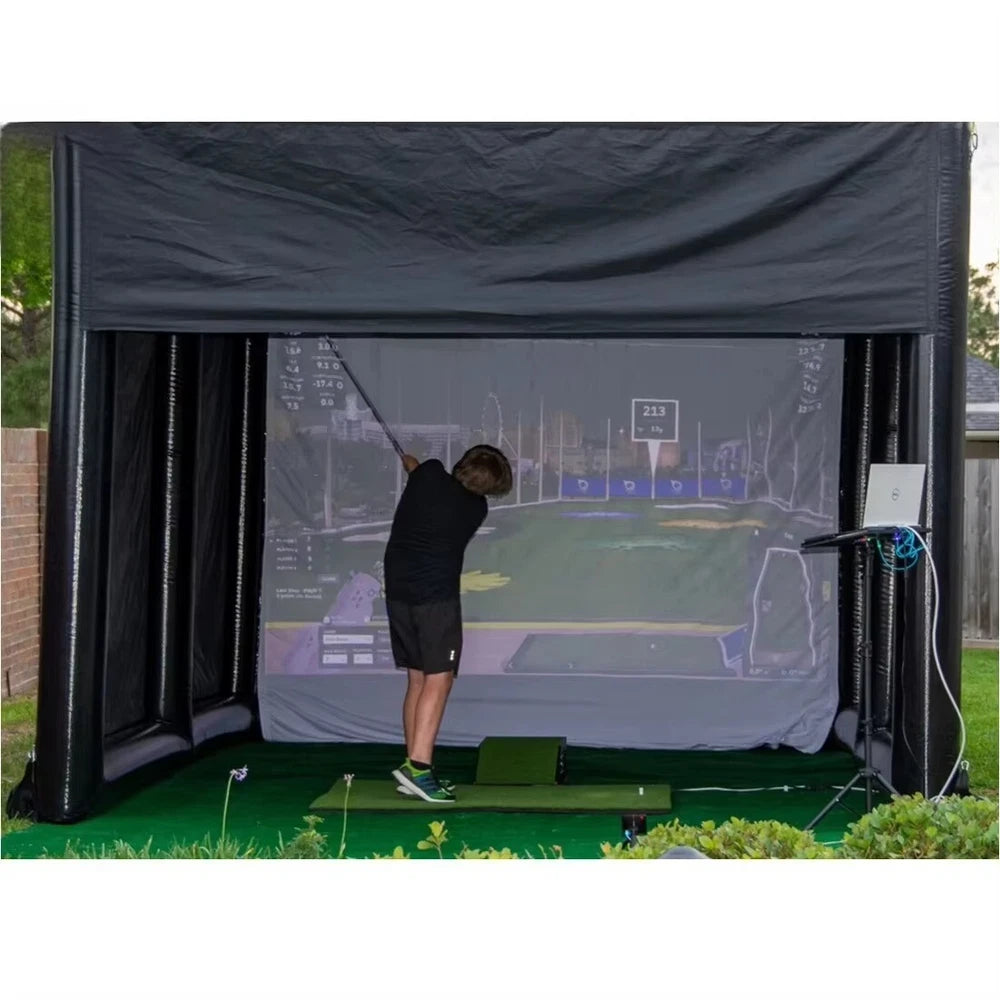 Inflatable Golf Simulator Enclosure for Indoor Outdoor Use