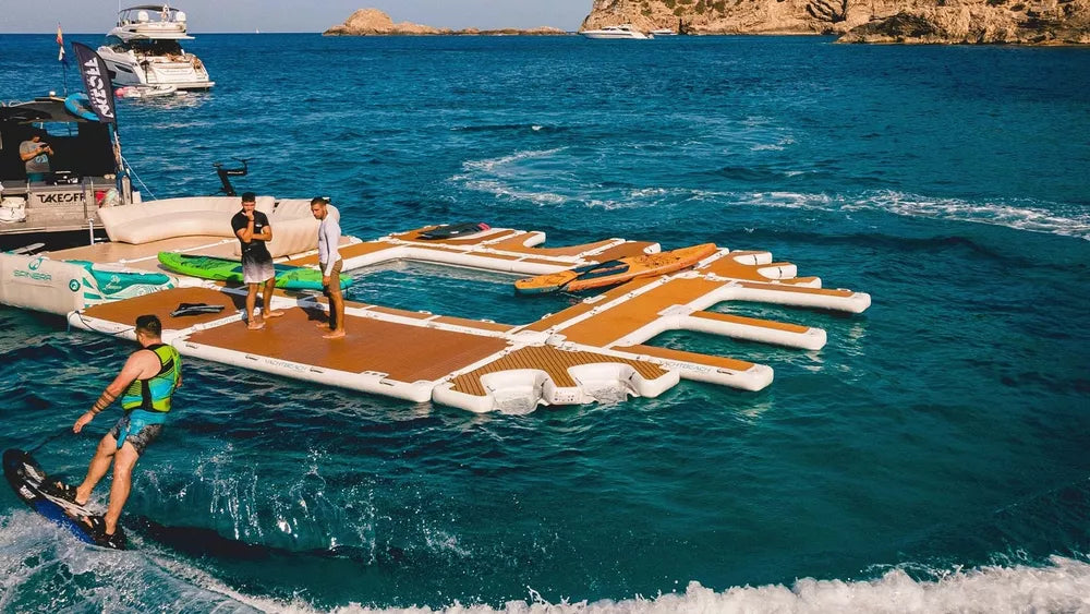 Non-Slip Inflatable Double Dock Platform with EVA Foam Top for Jet Ski