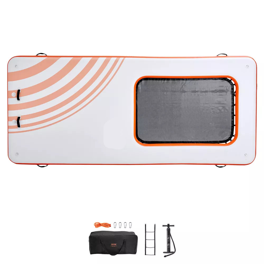 15x6.5 FT Inflatable Floating Dock with 4x6 FT Mesh Pool