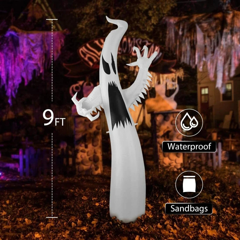 Inflatable Ghost Decoration with Colorful LED Lights