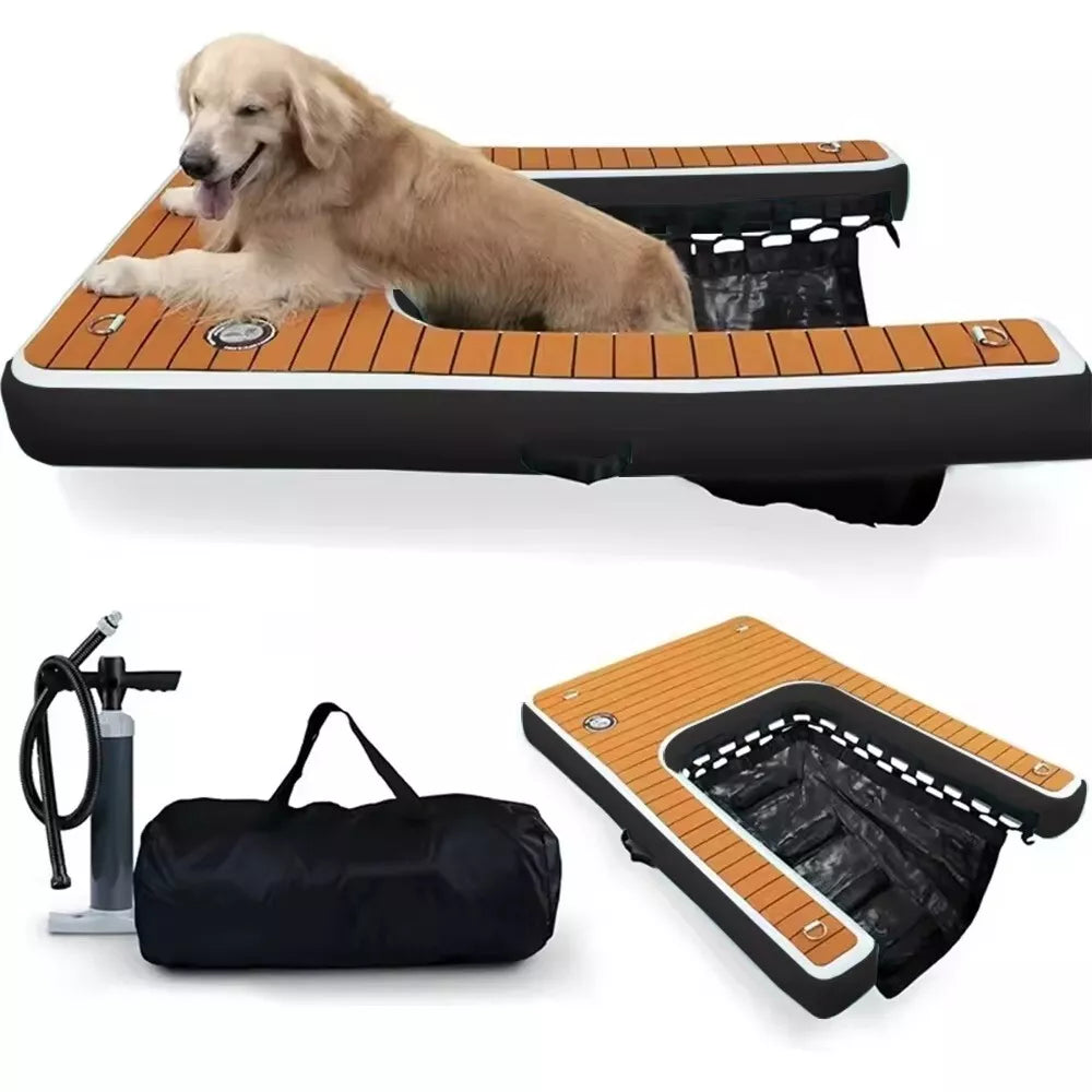 Inflatable Dog Ramp Dock Platform with Non-Slip EVA Foam