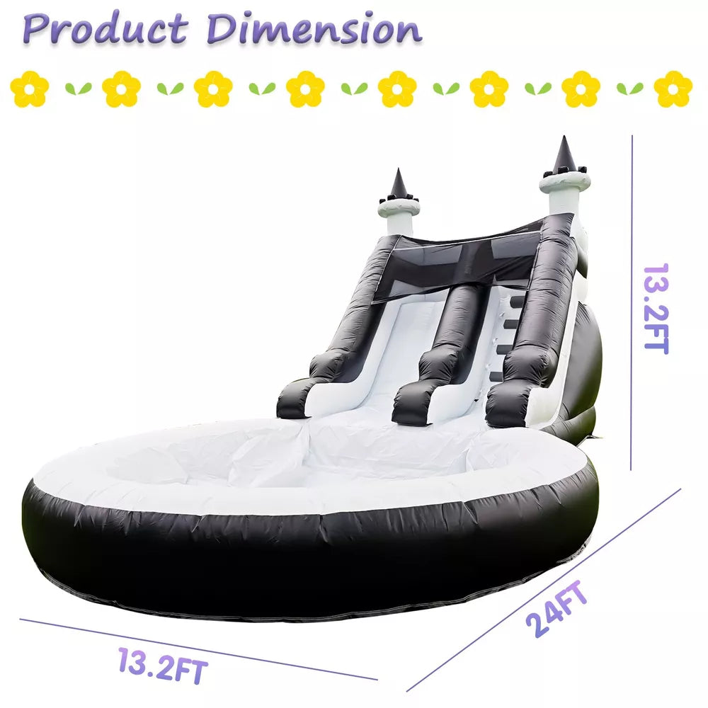 Toboggan aquatique gonflable avec pataugeoire pour enfants