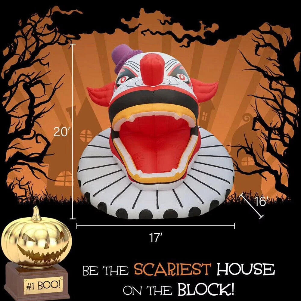 Giant Inflatable Clown Mask with LED Lights