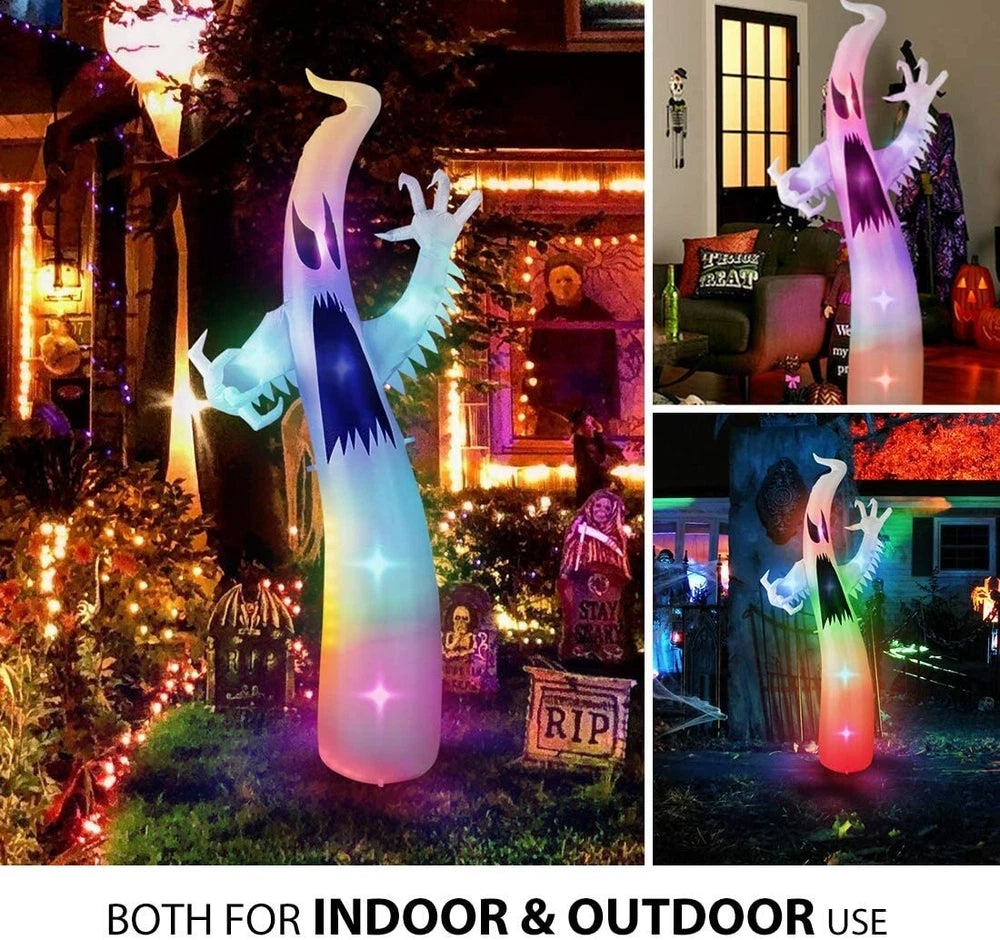 Inflatable Ghost Decoration with Colorful LED Lights