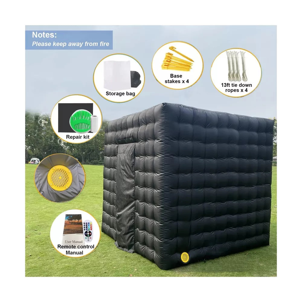Inflatable Photo Booth, 8.2 x 8.2FT Portable with 16-Color LED Dimmable Lighting