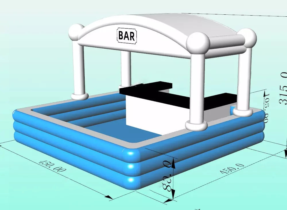 15x15ft Inflatable Pool Bar Blow Up Portable
