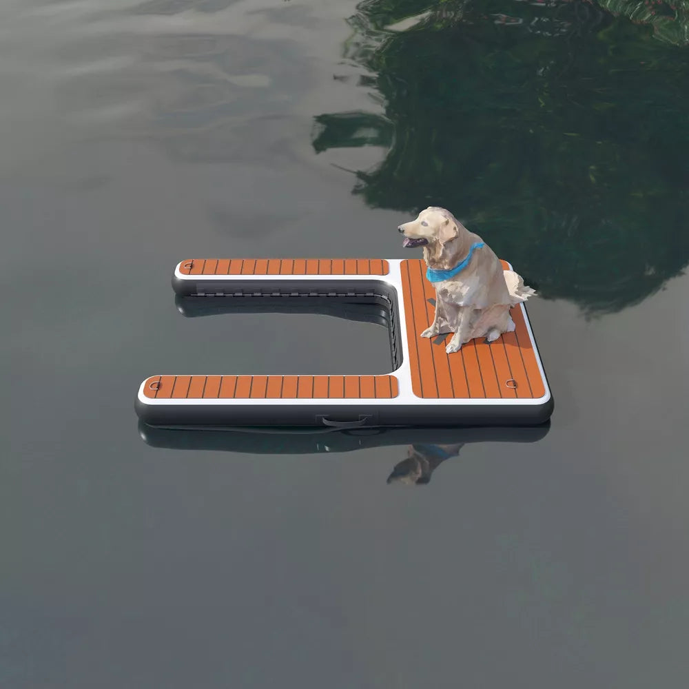 Inflatable Dog Ramp Dock Platform with Non-Slip EVA Foam
