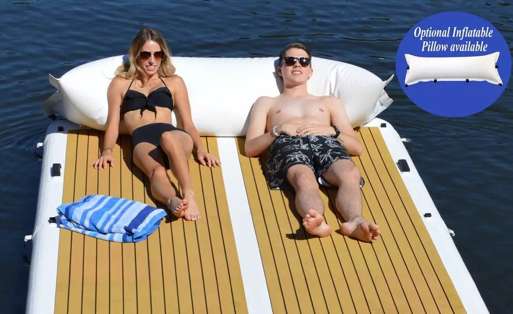 15′ Aufblasbares schwimmendes Terrassendock mit Pumpe und weicher Leiter