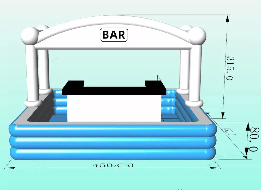 15x15ft Inflatable Pool Bar Blow Up Portable