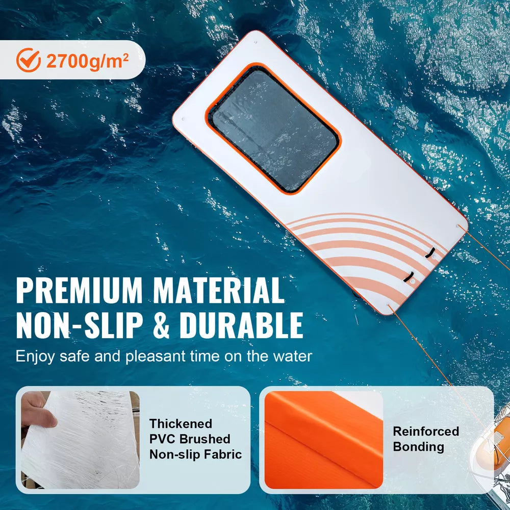 15x6.5 FT Inflatable Floating Dock with 4x6 FT Mesh Pool