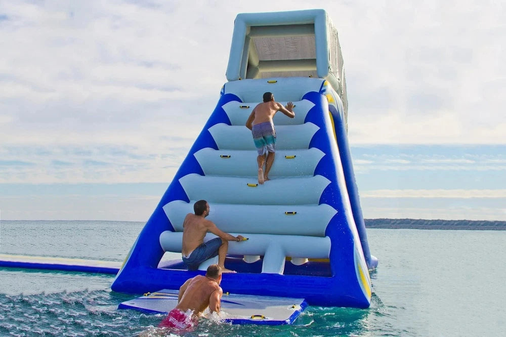 Inflatable Water Park Trampoline with Triangle Slide