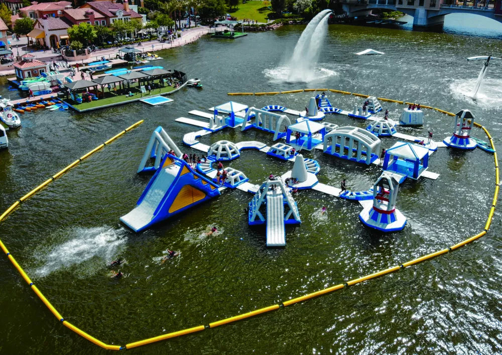 Cancha de voleibol inflable flotante para deportes acuáticos