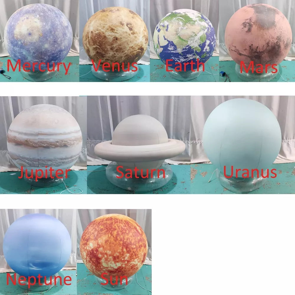 Aufblasbare Planeten Sonnensystem mit LED-Lichtern