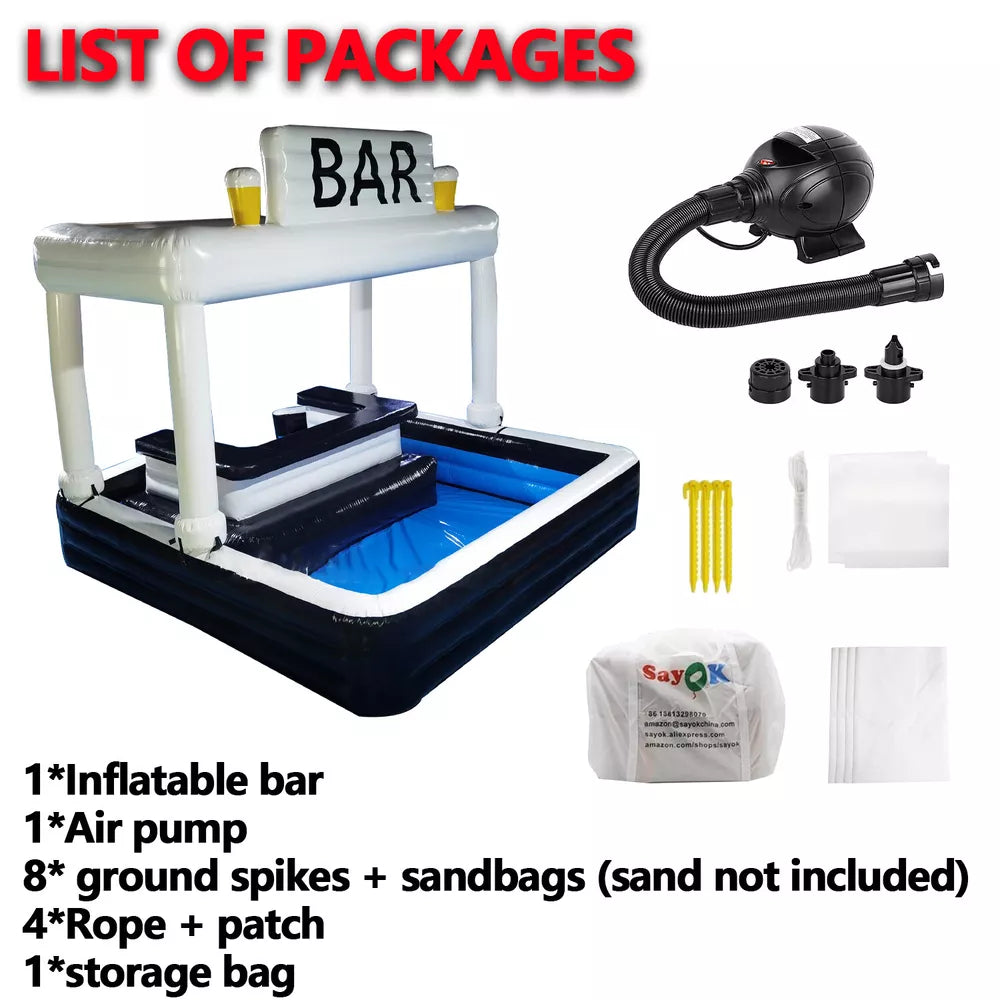 15x15ft Inflatable Pool Bar Blow Up Portable