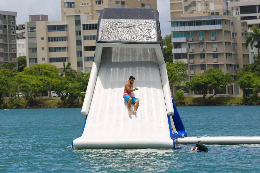 Inflatable Water Park Trampoline with Triangle Slide