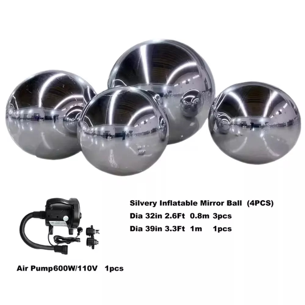 Inflatable Mirror Ball Set Giant Reflective Sphere