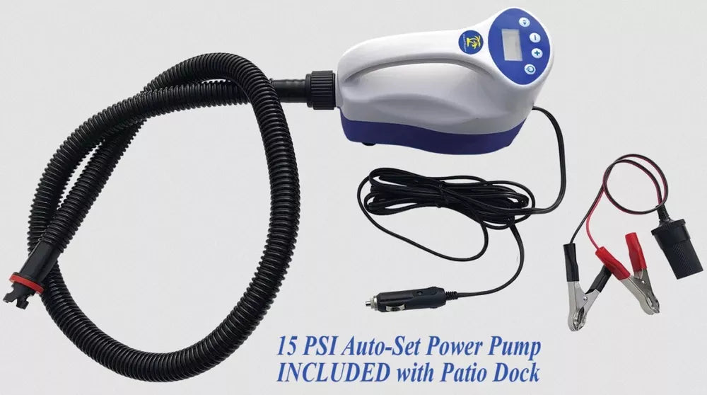 15′ Aufblasbares schwimmendes Terrassendock mit Pumpe und weicher Leiter