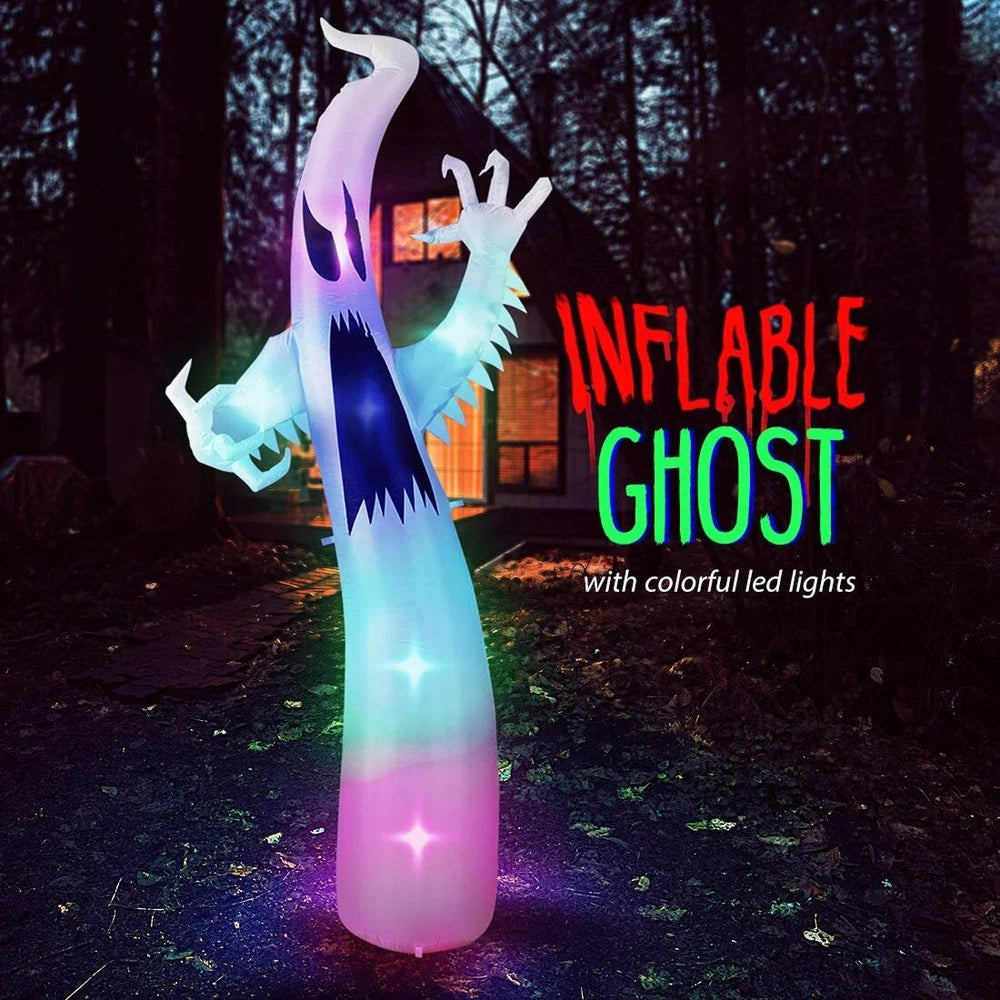 Inflatable Ghost Decoration with Colorful LED Lights