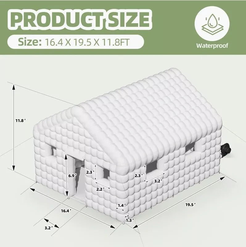 16x20x12ft White Inflatable Nightclub Tent Outdoor for Disco Party