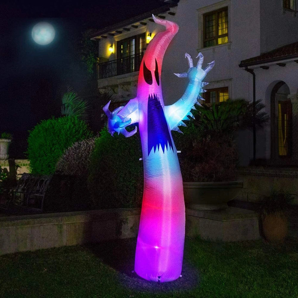 Inflatable Ghost Decoration with Colorful LED Lights