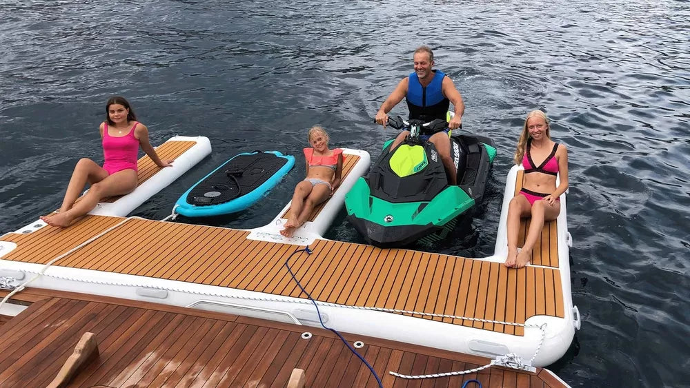 Non-Slip Inflatable Double Dock Platform with EVA Foam Top for Jet Ski