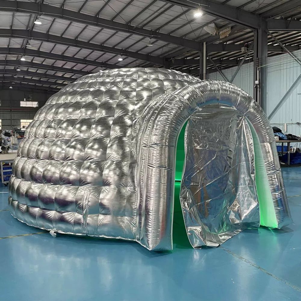 Aufblasbares Iglu-Kuppelzelt mit LED-Licht für Party oder Hochzeit