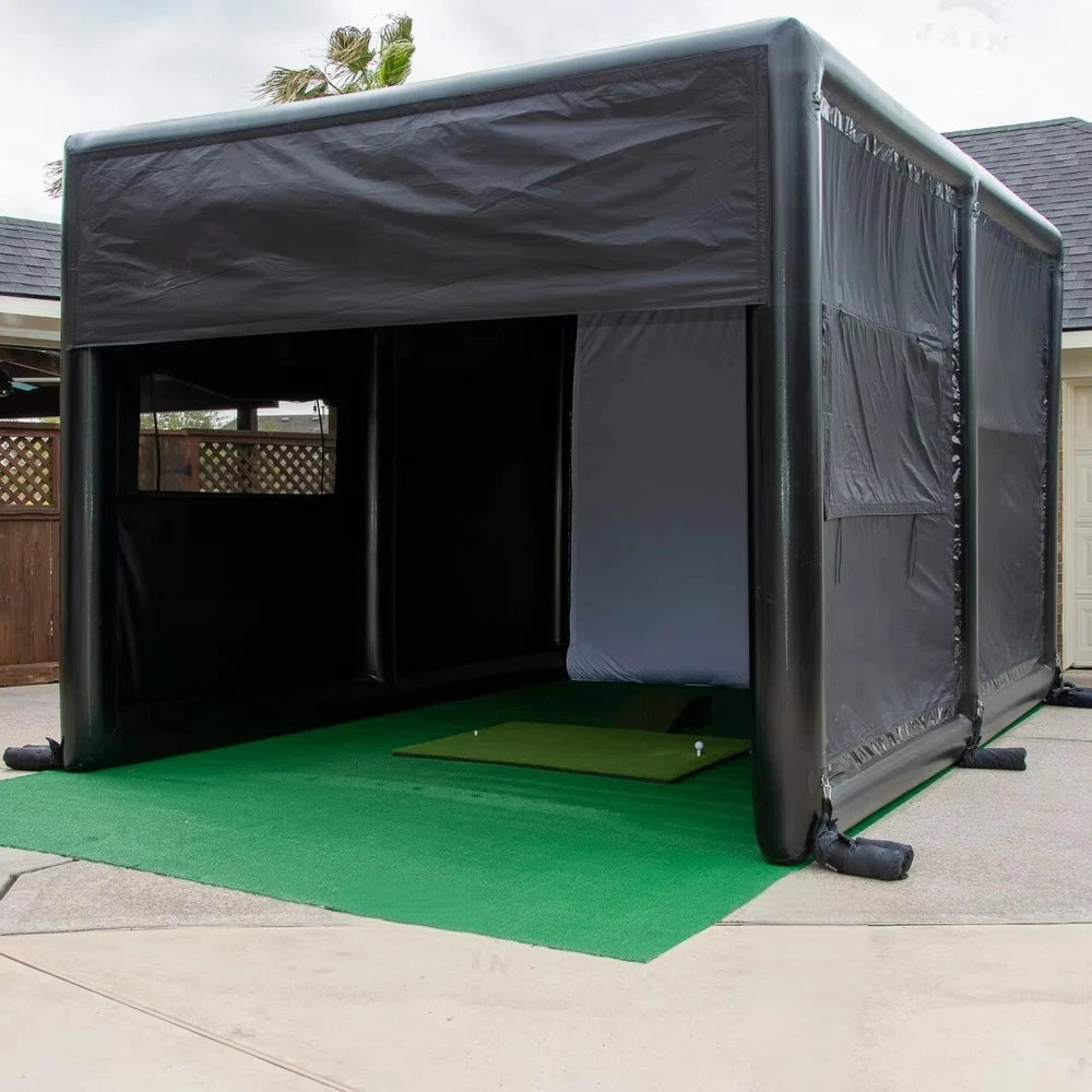 Inflatable Golf Simulator Enclosure for Indoor Outdoor Use